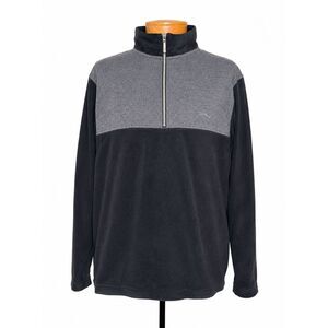 Tommy Bahama Men XXL Quarter Zip Micro Fleece Pullover Colorblock Gray Black 2XL